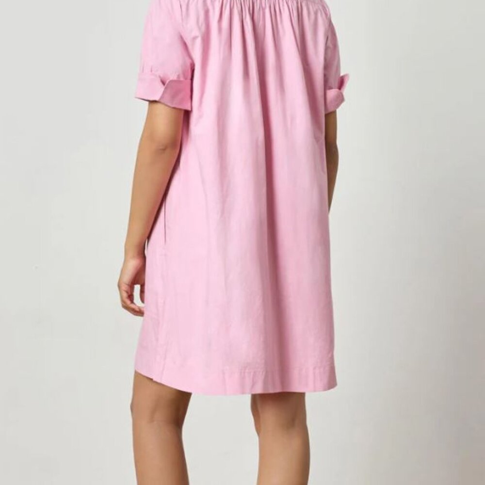 Lilla P Shirred Sleeve Shirt Dress in Pink Color - Belt included - Picture 2 of 10